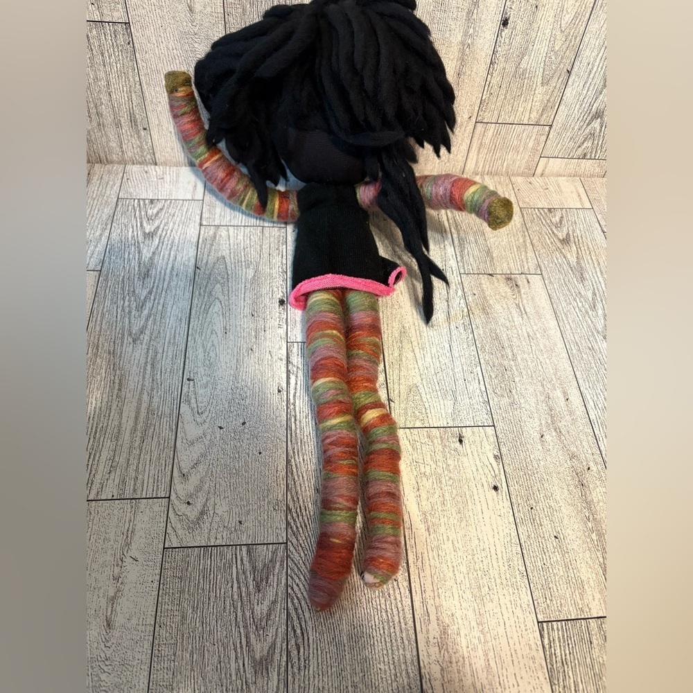 Colorful Yarn Doll with Black Top